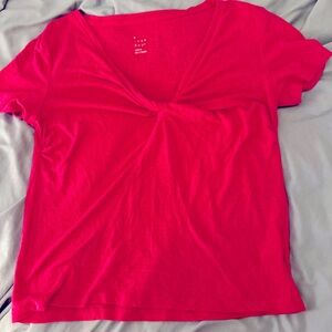 *Must Bundle* Pink Short Sleeve Tee w/ Twist Fronf
